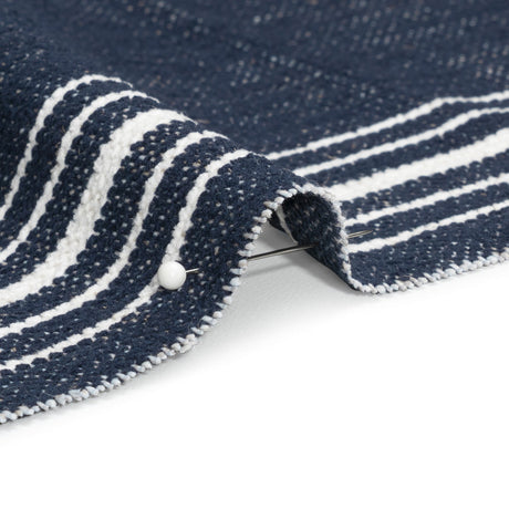 Crypton Indigo Striped Stain Resistant Polyester and Linen Chenille Upholstery Woven