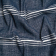 Crypton Indigo Striped Stain Resistant Polyester and Linen Chenille Upholstery Woven
