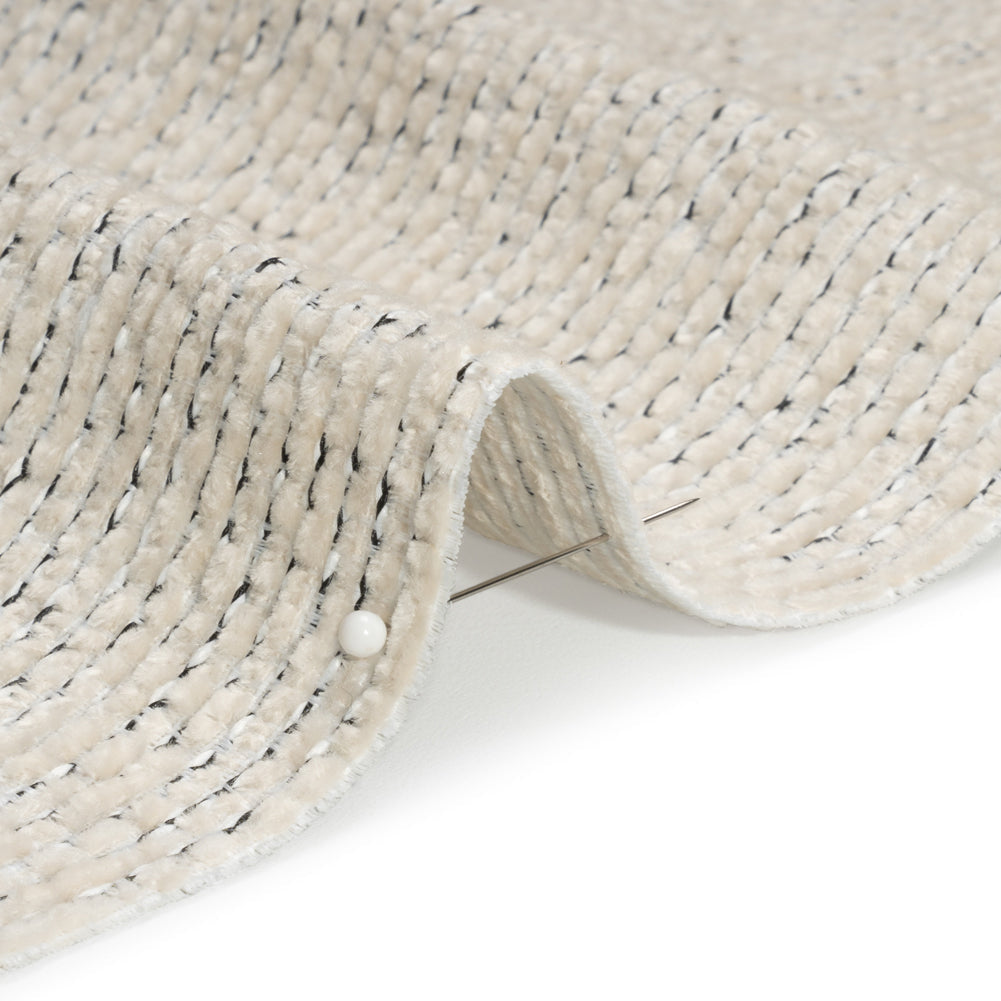 Crypton White Pepper Tweedy Stain Resistant Chenille Woven