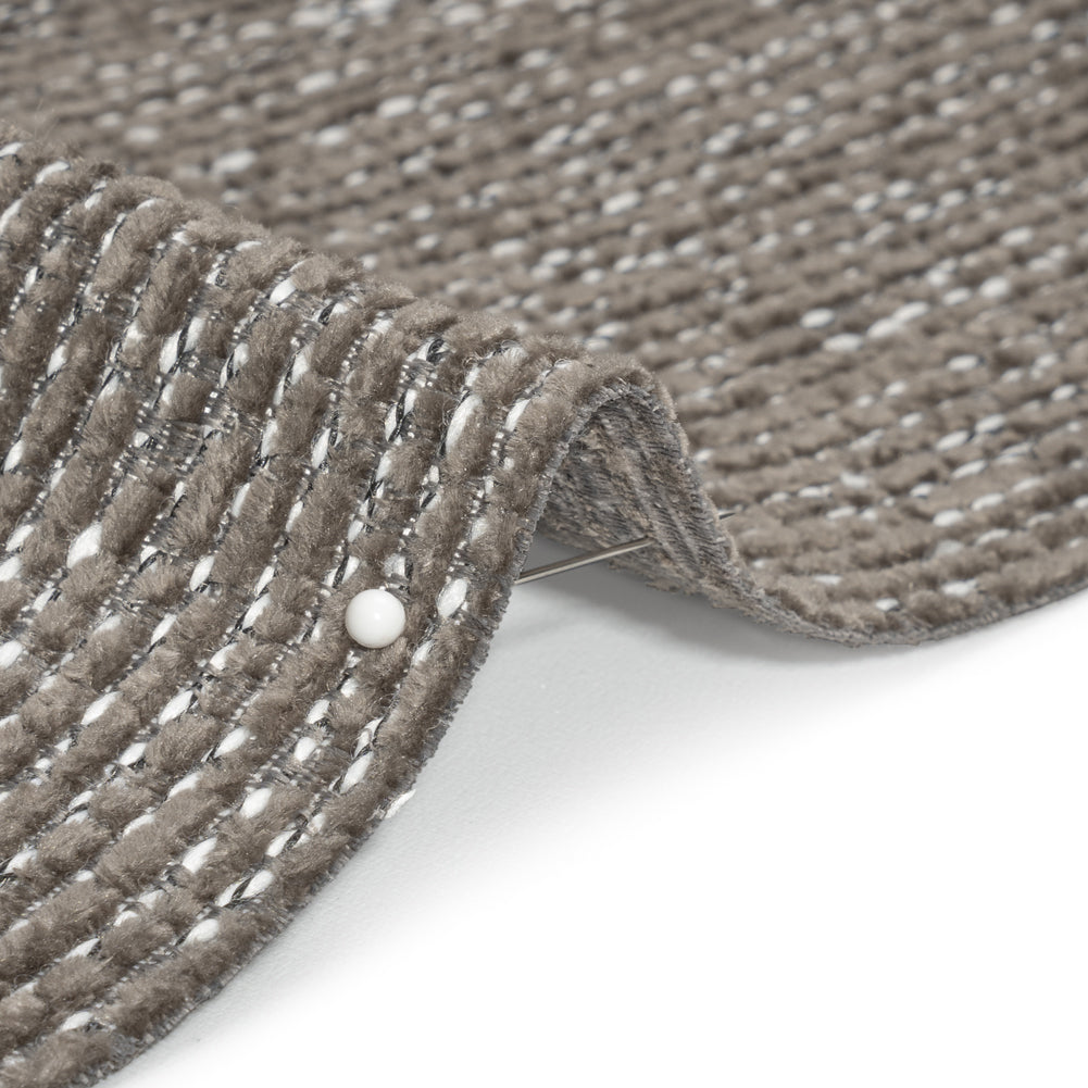 Crypton Pewter Tweedy Stain Resistant Chenille Woven