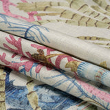 Flax, Pink and Blue Reef Exploration Slubbed Cotton Woven