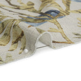 Flax, Pink and Blue Reef Exploration Slubbed Cotton Woven