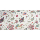 Berry, White and Teal Floral Slubbed Cotton Woven