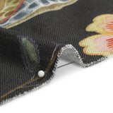 Shale, Red and Orange Floral Slubbed Cotton Woven