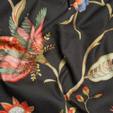 Shale, Red and Orange Floral Slubbed Cotton Woven