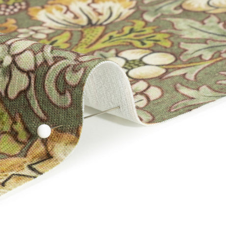 Green Strawberry Thief Printed Micro Chenille