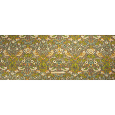 Green Strawberry Thief Printed Micro Chenille