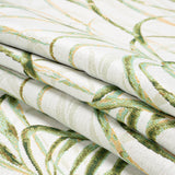 Ivory and Green Palm Fronds Polyester Jacquard