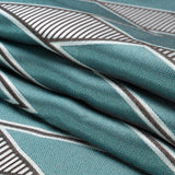 Teal, Charcoal and Gray Deco Diamonds Polyester Jacquard