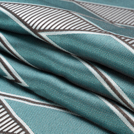 Teal, Charcoal and Gray Deco Diamonds Polyester Jacquard