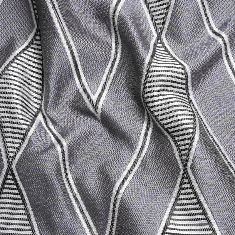 Silver, Charcoal and Gray Deco Diamonds Polyester Jacquard