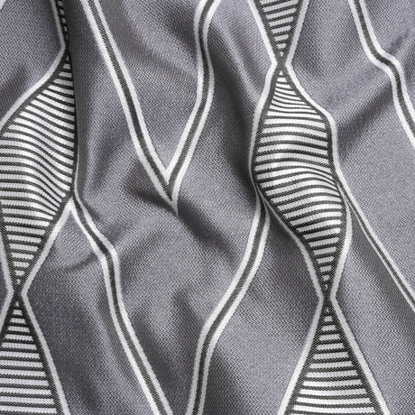 Silver, Charcoal and Gray Deco Diamonds Polyester Jacquard