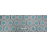 Teal, Charcoal and Gray Reverberating Hexagons Polyester Jacquard
