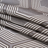 Silver, Charcoal and Gray Reverberating Hexagons Polyester Jacquard