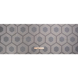 Silver, Charcoal and Gray Reverberating Hexagons Polyester Jacquard