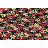 Black, Dark Rose and Yellow Floral Silk Jersey