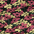 Black, Dark Rose and Yellow Floral Silk Jersey