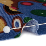 Blue, Tan and Brown Amoeba Medley Abstract Silk Jersey