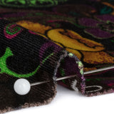 Brown, Green and Plum Waterlilies and Irises Border Silk Jersey