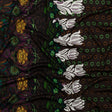 Brown, Green and Plum Waterlilies and Irises Border Silk Jersey