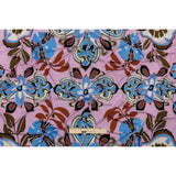 Orchid, Sky and Cinnamon Floral Flow Border Print Silk Jersey
