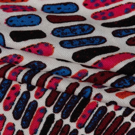 Pink, Orange and Blue Shapely Waves Silk Jersey
