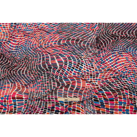 Pink, Orange and Blue Shapely Waves Silk Jersey