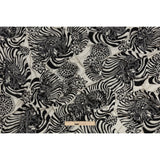 Black and White Floral Delight Silk Jersey