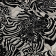 Black and White Floral Delight Silk Jersey