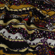 Gold, Purple and Black Fancy Diagonal Stripes Silk Jersey