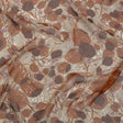 Cinnamon, Cream and Plum Leaves and Berries Silk Chiffon