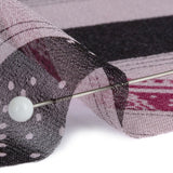 Plum, Black and Lavender Clouds and Stripes Silk Chiffon
