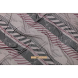 Plum, Black and Lavender Clouds and Stripes Silk Chiffon