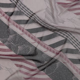 Plum, Black and Lavender Clouds and Stripes Silk Chiffon