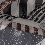 Black, Brown and Gray Clouds and Stripes Silk Chiffon