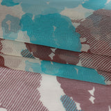 Turquoise, Chocolate and Cream Forest Silhouettes Silk Chiffon