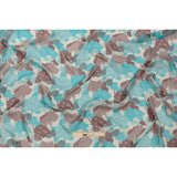 Turquoise, Chocolate and Cream Forest Silhouettes Silk Chiffon