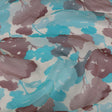 Turquoise, Chocolate and Cream Forest Silhouettes Silk Chiffon