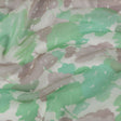 Green, Taupe and Cream Forest Silhouettes Silk Chiffon