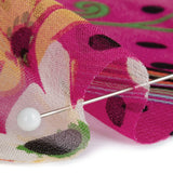 Hot Pink, Yellow and Green Stripes, Spots and Flowers Silk Chiffon