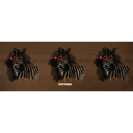 Brown, Black and Hot Pink Zebras Metallic Brocade Panel