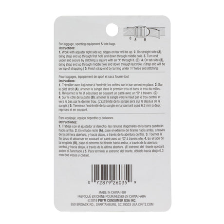Dritz Black Strap Adjusters for 1" Strap - 2 ct