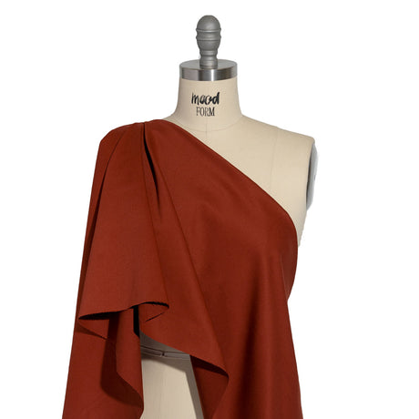 Carbon Brushed Stretch Khaki Twill - Dark Red - Averill Collection