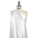Luminous White Dainty Roses Polyester Jacquard