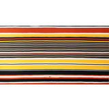 Red, Yellow and Black Barcode Stripes Silk Crepe de Chine