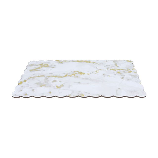 Marble-Colored Scalloped Log Board 11-1/4" x 6-1/2" - Case of 25