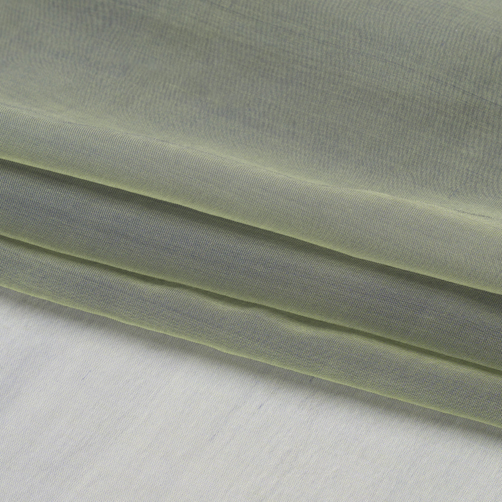 Chiffon-Like Silk Voile - Pale Yellow and Navy Iridescent - Adelaide Collection