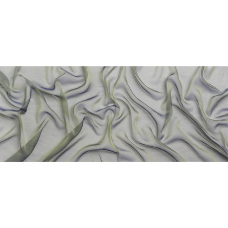 Chiffon-Like Silk Voile - Pale Yellow and Navy Iridescent - Adelaide Collection
