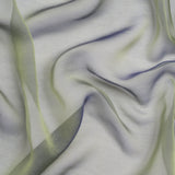 Chiffon-Like Silk Voile - Pale Yellow and Navy Iridescent - Adelaide Collection