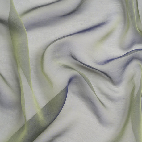 Chiffon-Like Silk Voile - Pale Yellow and Navy Iridescent - Adelaide Collection